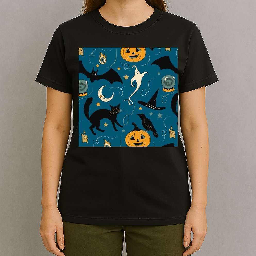 Halloween Spooky Ghost Pattern T-Shirt