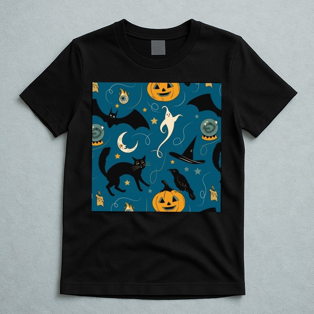 Halloween Spooky Ghost Pattern T-Shirt