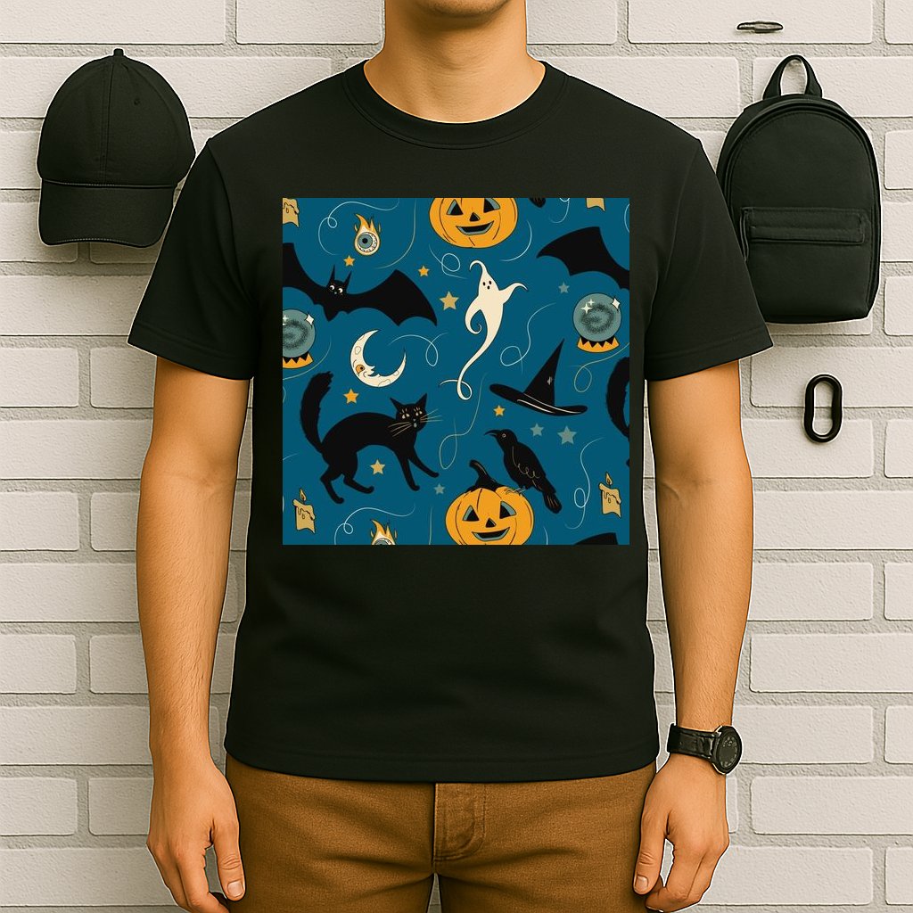 Halloween Spooky Ghost Pattern T-Shirt