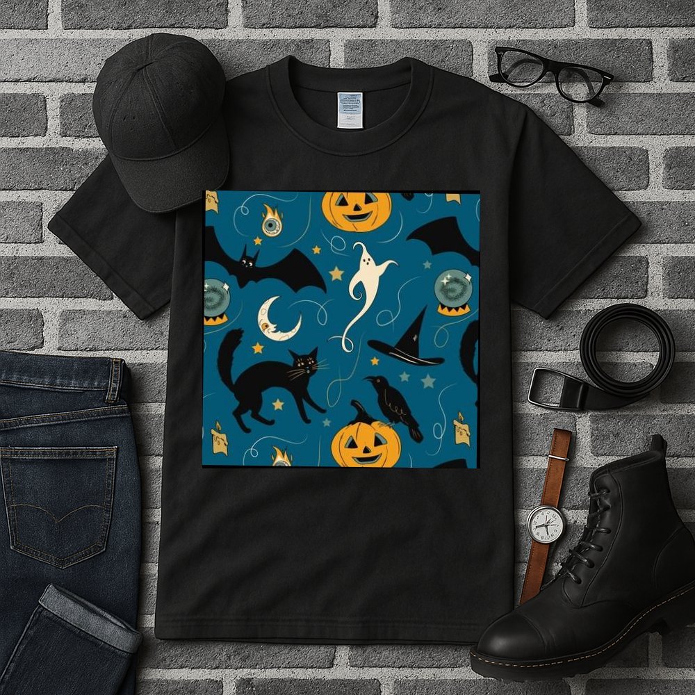 Halloween Spooky Ghost Pattern Tall T-Shirt