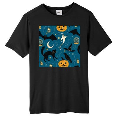 Halloween Spooky Ghost Pattern Tall Fusion ChromaSoft Performance T-Shirt