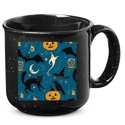 Halloween Spooky Ghost Pattern 15oz Campfire Ceramic Mug