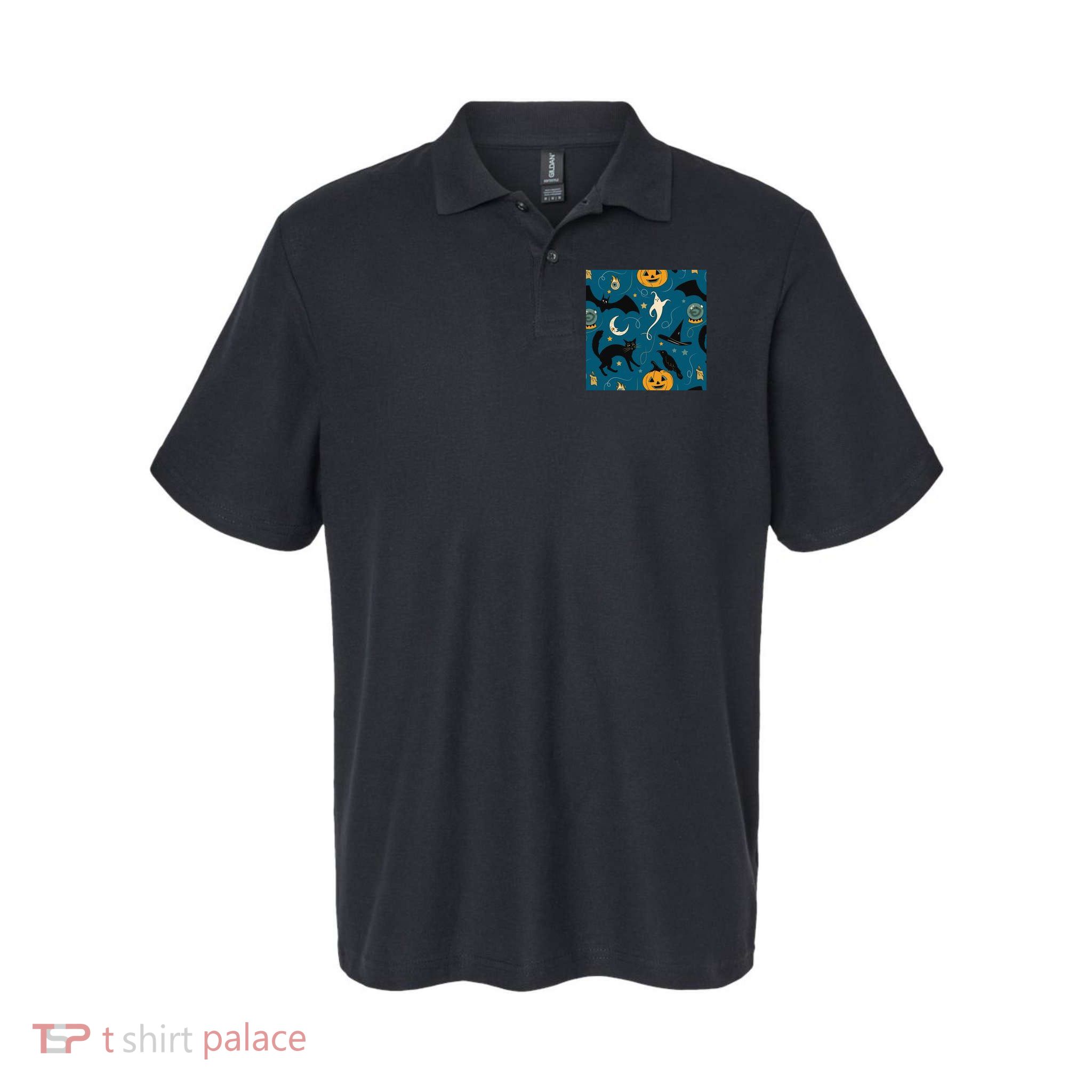 Halloween Spooky Ghost Pattern Polo