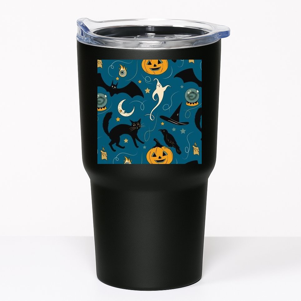 Halloween Spooky Ghost Pattern Tumbler