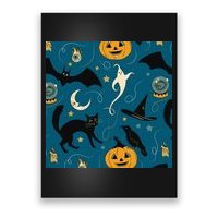 Halloween Spooky Ghost Pattern Poster