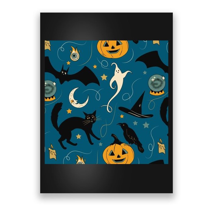Halloween Spooky Ghost Pattern Poster