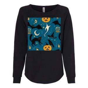 Halloween Spooky Ghost Pattern Womens California Wash Sweatshirt