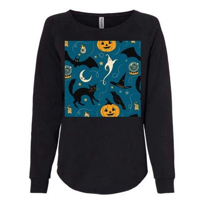 Halloween Spooky Ghost Pattern Womens California Wash Sweatshirt