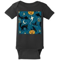 Halloween Spooky Ghost Pattern Baby Bodysuit