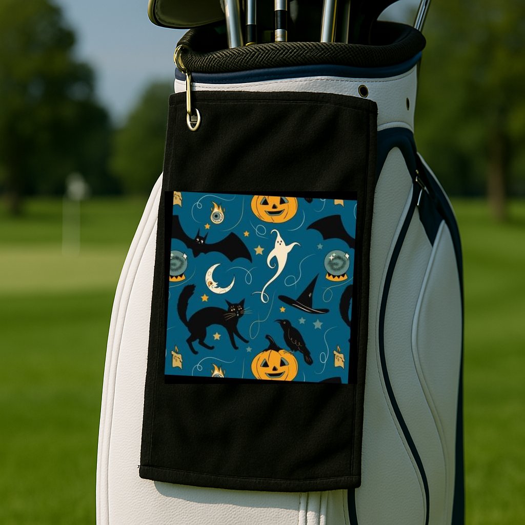 Halloween Spooky Ghost Pattern Golf Towel