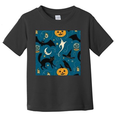 Halloween Spooky Ghost Pattern Toddler T-Shirt
