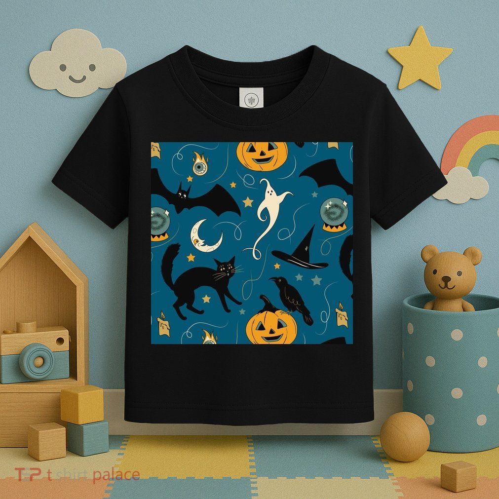 Halloween Spooky Ghost Pattern Toddler T-Shirt