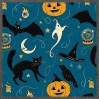 Halloween Spooky Ghost Pattern Cotton Canvas Backpack