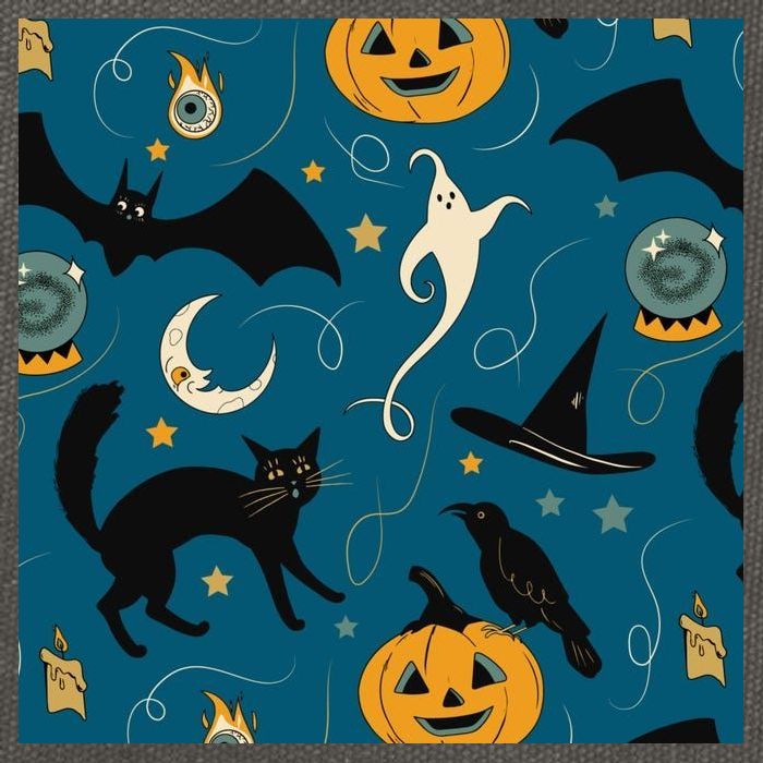 Halloween Spooky Ghost Pattern Cotton Canvas Backpack