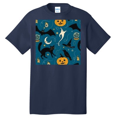 Halloween Spooky Ghost Pattern Tall T-Shirt