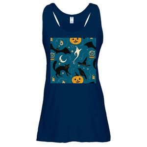 Halloween Spooky Ghost Pattern Ladies Essential Flowy Tank