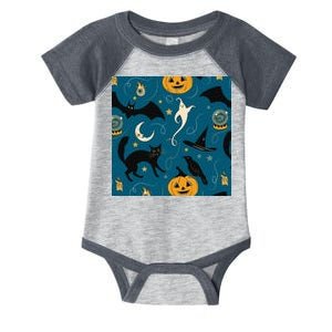 Halloween Spooky Ghost Pattern Infant Baby Jersey Bodysuit