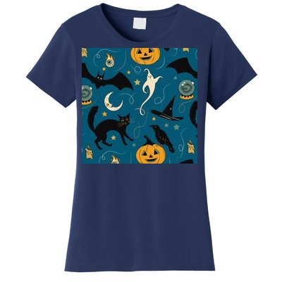 Halloween Spooky Ghost Pattern Women's T-Shirt