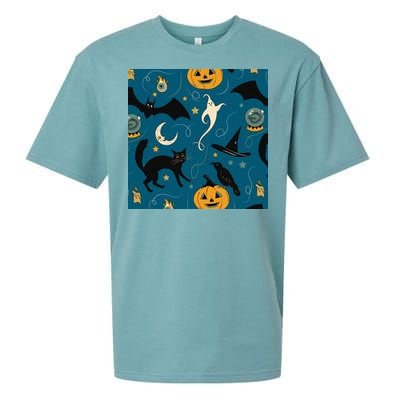 Halloween Spooky Ghost Pattern Sueded Cloud Jersey T-Shirt