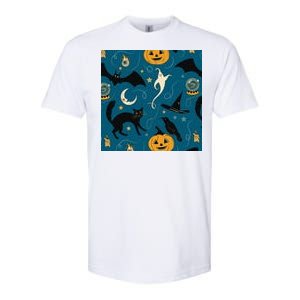 Halloween Spooky Ghost Pattern Softstyle® CVC T-Shirt