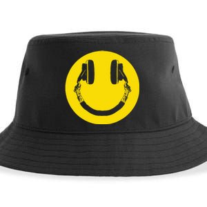 Headphones Smile Grunge Music Music Lover Sustainable Bucket Hat