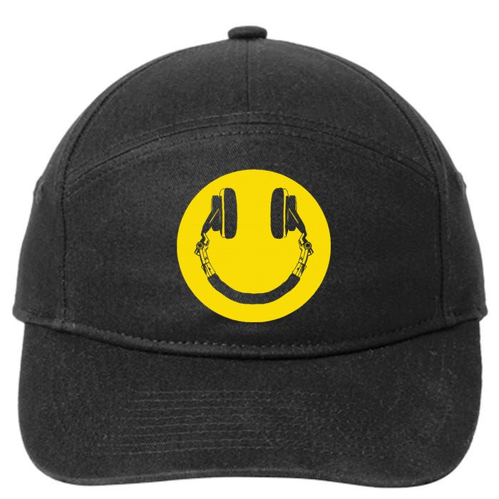 Headphones Smile Grunge Music Music Lover 7-Panel Snapback Hat