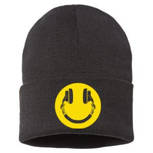 Headphones Smile Grunge Music Music Lover Sustainable Knit Beanie