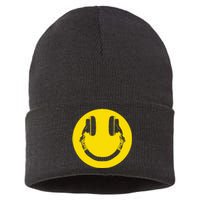 Headphones Smile Grunge Music Music Lover Sustainable Knit Beanie