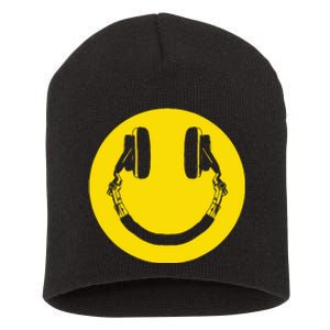 Headphones Smile Grunge Music Music Lover Short Acrylic Beanie