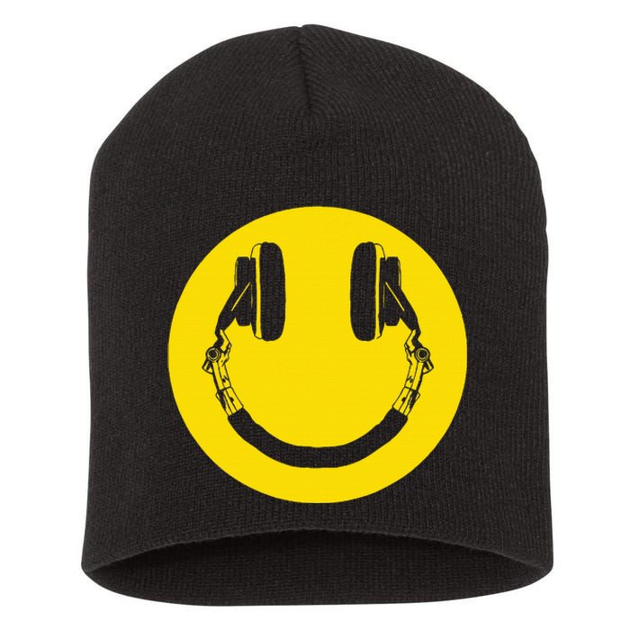 Headphones Smile Grunge Music Music Lover Short Acrylic Beanie