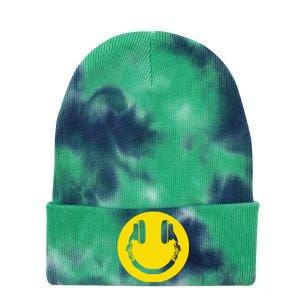 Headphones Smile Grunge Music Music Lover Tie Dye 12in Knit Beanie