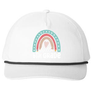 Hello Sixth Grade Back To School 6Th Grade Teacher Rainbow Cute Gift Snapback Five-Panel Rope Hat