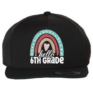 Hello Sixth Grade Back To School 6Th Grade Teacher Rainbow Cute Gift Wool Snapback Cap