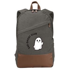 Halloween Sad Ghost Club Cute Spooky Ghosts Gift Cotton Canvas Backpack