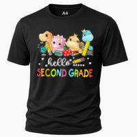 Hello Second Grade Crew Dinosaur First Day Teacher Gift Cooling Performance Crew T-Shirt