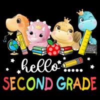 Hello Second Grade Crew Dinosaur First Day Teacher Gift Cooling Performance Crew T-Shirt