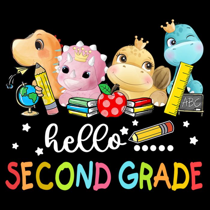 Hello Second Grade Crew Dinosaur First Day Teacher Gift Cooling Performance Crew T-Shirt