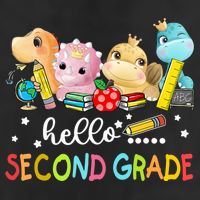 Hello Second Grade Crew Dinosaur First Day Teacher Gift Adult Drive Performance Visor