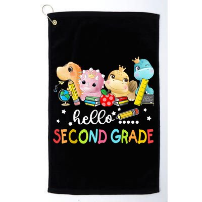 Hello Second Grade Crew Dinosaur First Day Teacher Gift Golf Towel