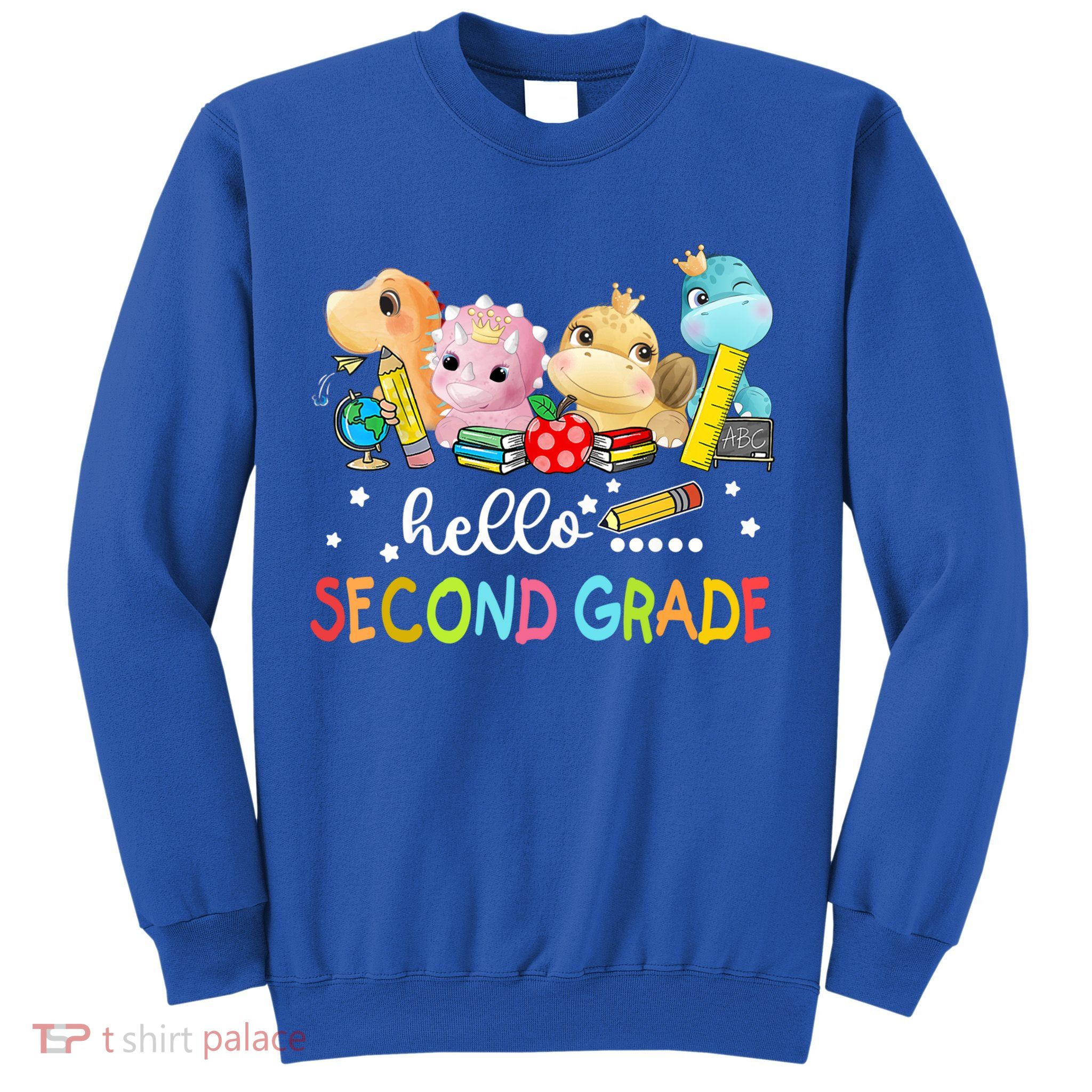 Hello Second Grade Crew Dinosaur First Day Teacher Gift Sweatshirt