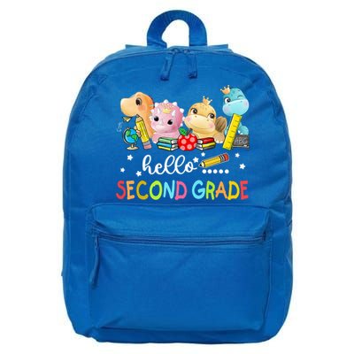 Hello Second Grade Crew Dinosaur First Day Teacher Gift 16 in Basic Backpack