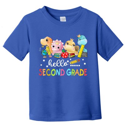 Hello Second Grade Crew Dinosaur First Day Teacher Gift Toddler T-Shirt