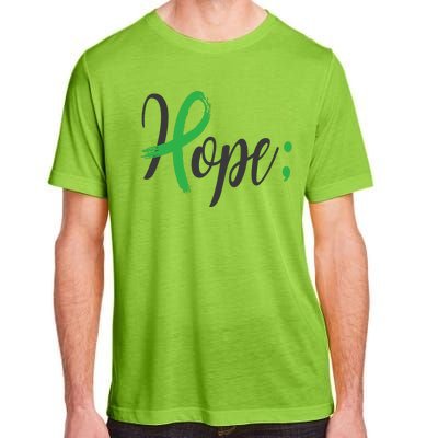 Hope Semicolon Green Ribbon Mental Health Awareness Adult ChromaSoft Performance T-Shirt