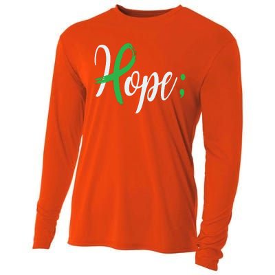 Hope Semicolon Green Ribbon Mental Health Awareness Cooling Performance Long Sleeve Crew