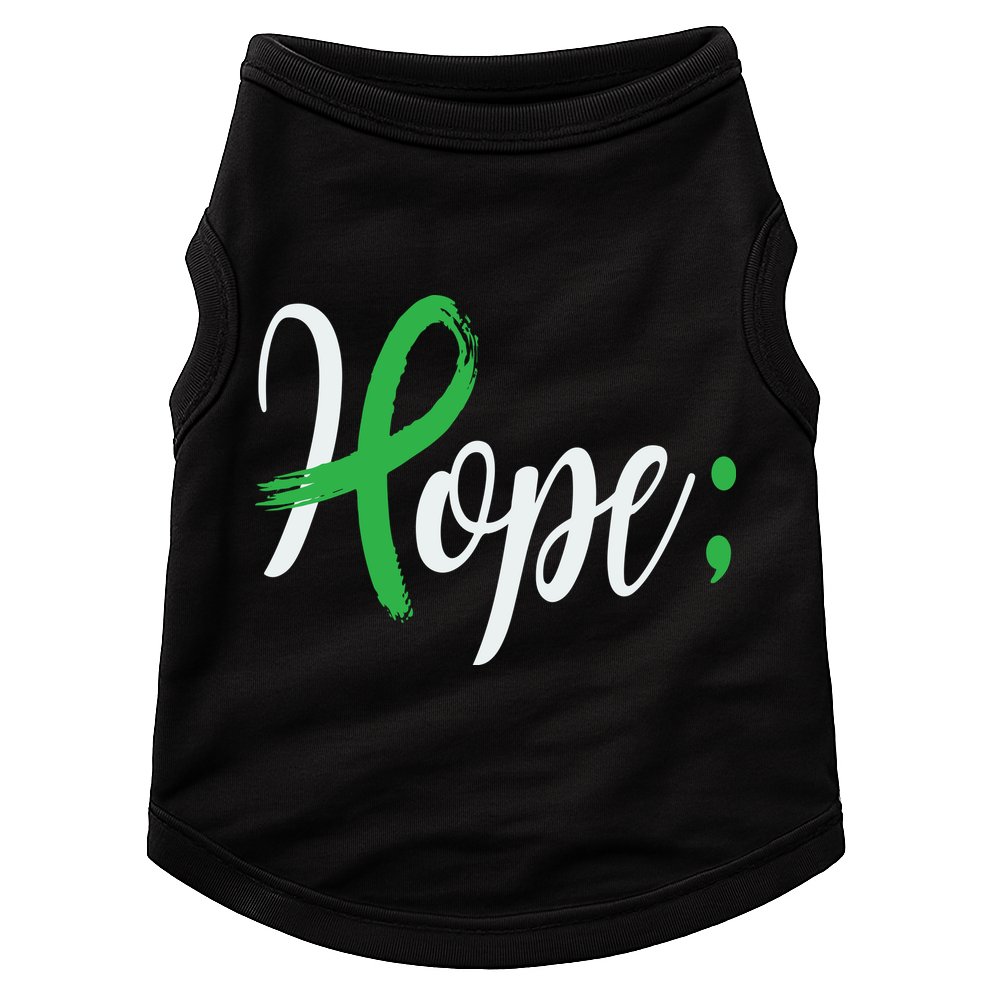 Hope Semicolon Green Ribbon Mental Health Awareness Doggie Tank