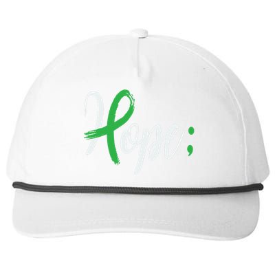 Hope Semicolon Green Ribbon Mental Health Awareness Snapback Five-Panel Rope Hat