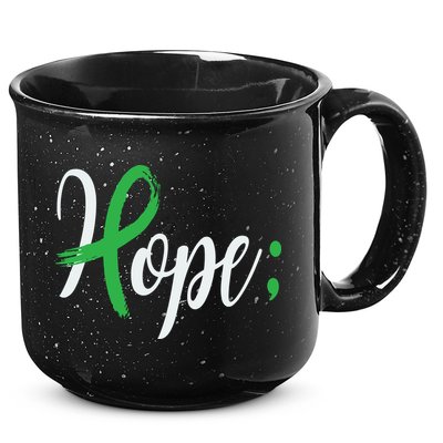 Hope Semicolon Green Ribbon Mental Health Awareness 15oz Campfire Ceramic Mug