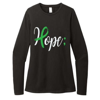 Hope Semicolon Green Ribbon Mental Health Awareness Womens CVC Long Sleeve Shirt