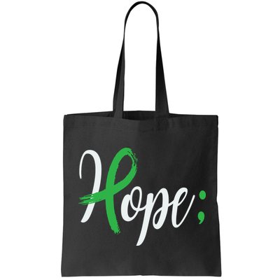 Hope Semicolon Green Ribbon Mental Health Awareness Bag