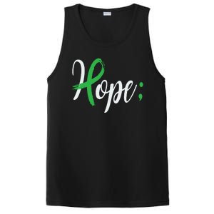 Hope Semicolon Green Ribbon Mental Health Awareness PosiCharge Competitor Tank